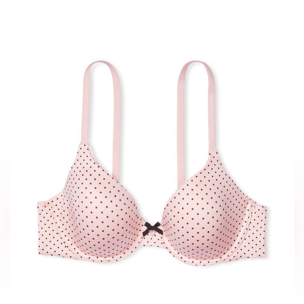 Victoria’s Secret BODY BY VICTORIA Lightly Lined Bra 34DDD polka dot pink